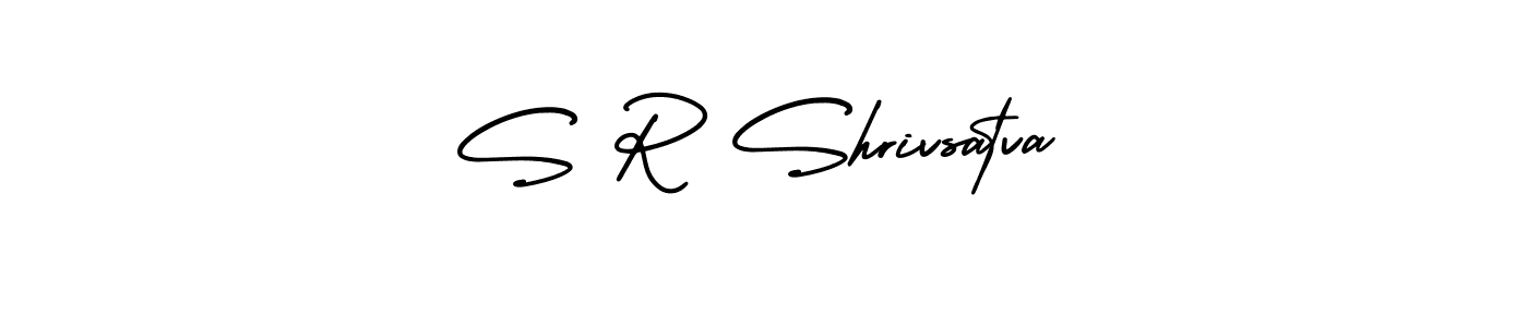 Create a beautiful signature design for name S R Shrivsatva. With this signature (AmerikaSignatureDemo-Regular) fonts, you can make a handwritten signature for free. S R Shrivsatva signature style 3 images and pictures png