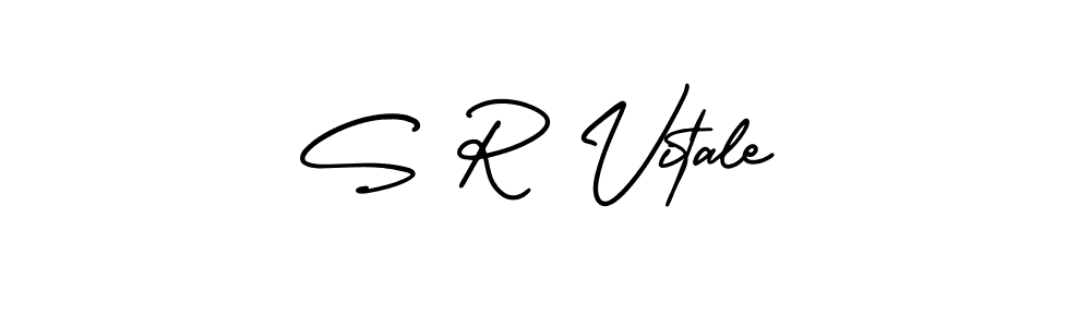 How to make S R Vitale name signature. Use AmerikaSignatureDemo-Regular style for creating short signs online. This is the latest handwritten sign. S R Vitale signature style 3 images and pictures png