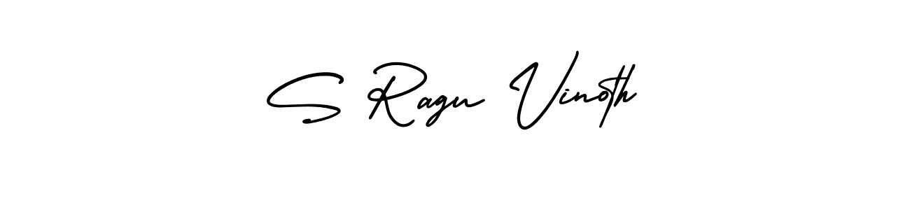 How to make S Ragu Vinoth name signature. Use AmerikaSignatureDemo-Regular style for creating short signs online. This is the latest handwritten sign. S Ragu Vinoth signature style 3 images and pictures png