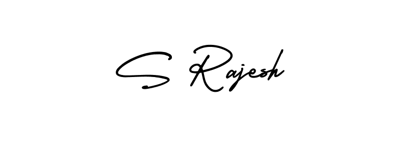 You should practise on your own different ways (AmerikaSignatureDemo-Regular) to write your name (S Rajesh) in signature. don't let someone else do it for you. S Rajesh signature style 3 images and pictures png