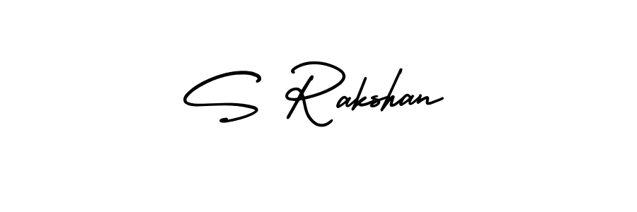 S Rakshan stylish signature style. Best Handwritten Sign (AmerikaSignatureDemo-Regular) for my name. Handwritten Signature Collection Ideas for my name S Rakshan. S Rakshan signature style 3 images and pictures png