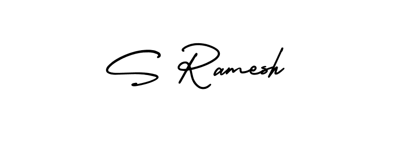 Make a beautiful signature design for name S Ramesh. With this signature (AmerikaSignatureDemo-Regular) style, you can create a handwritten signature for free. S Ramesh signature style 3 images and pictures png