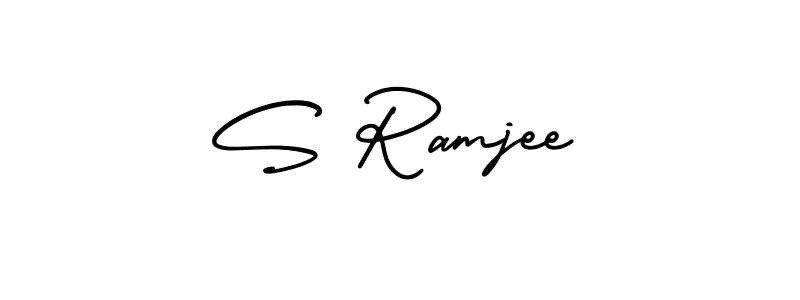 How to make S Ramjee name signature. Use AmerikaSignatureDemo-Regular style for creating short signs online. This is the latest handwritten sign. S Ramjee signature style 3 images and pictures png