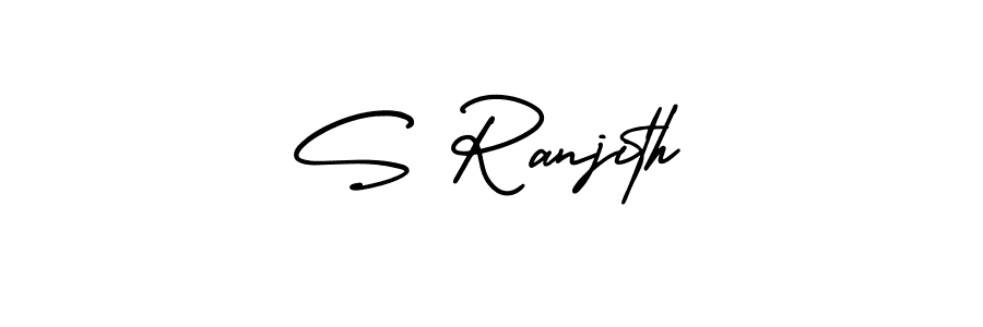 S Ranjith stylish signature style. Best Handwritten Sign (AmerikaSignatureDemo-Regular) for my name. Handwritten Signature Collection Ideas for my name S Ranjith. S Ranjith signature style 3 images and pictures png