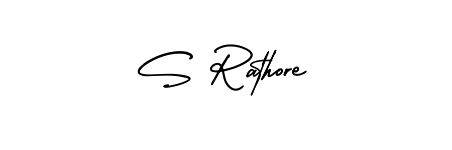 Use a signature maker to create a handwritten signature online. With this signature software, you can design (AmerikaSignatureDemo-Regular) your own signature for name S Rathore. S Rathore signature style 3 images and pictures png