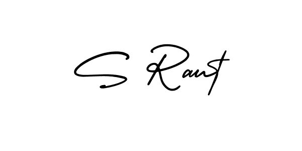 The best way (AmerikaSignatureDemo-Regular) to make a short signature is to pick only two or three words in your name. The name S Raut include a total of six letters. For converting this name. S Raut signature style 3 images and pictures png