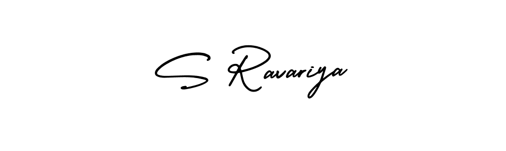 Use a signature maker to create a handwritten signature online. With this signature software, you can design (AmerikaSignatureDemo-Regular) your own signature for name S Ravariya. S Ravariya signature style 3 images and pictures png