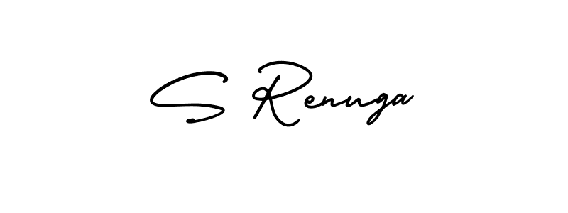 Similarly AmerikaSignatureDemo-Regular is the best handwritten signature design. Signature creator online .You can use it as an online autograph creator for name S Renuga. S Renuga signature style 3 images and pictures png