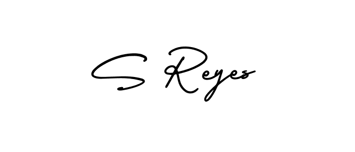 Make a beautiful signature design for name S Reyes. With this signature (AmerikaSignatureDemo-Regular) style, you can create a handwritten signature for free. S Reyes signature style 3 images and pictures png