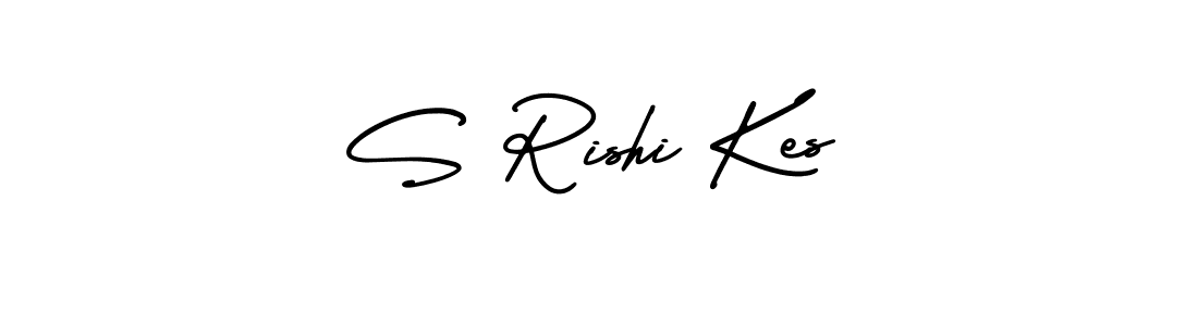 You should practise on your own different ways (AmerikaSignatureDemo-Regular) to write your name (S Rishi Kes) in signature. don't let someone else do it for you. S Rishi Kes signature style 3 images and pictures png