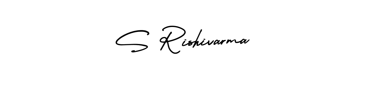 The best way (AmerikaSignatureDemo-Regular) to make a short signature is to pick only two or three words in your name. The name S Rishivarma include a total of six letters. For converting this name. S Rishivarma signature style 3 images and pictures png