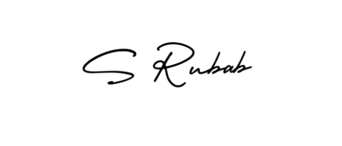 Make a beautiful signature design for name S Rubab. With this signature (AmerikaSignatureDemo-Regular) style, you can create a handwritten signature for free. S Rubab signature style 3 images and pictures png