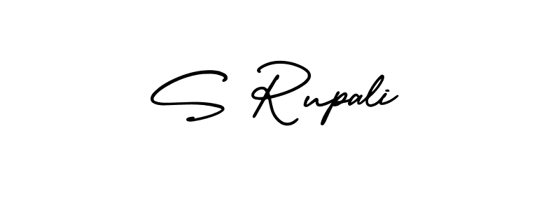 The best way (AmerikaSignatureDemo-Regular) to make a short signature is to pick only two or three words in your name. The name S Rupali include a total of six letters. For converting this name. S Rupali signature style 3 images and pictures png