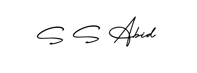 Also You can easily find your signature by using the search form. We will create S S Abid name handwritten signature images for you free of cost using AmerikaSignatureDemo-Regular sign style. S S Abid signature style 3 images and pictures png