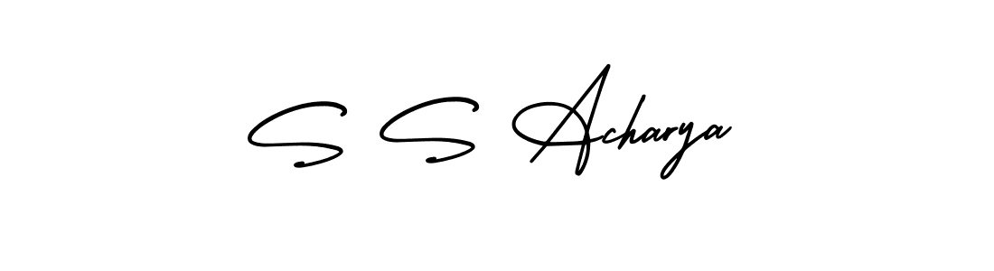 Create a beautiful signature design for name S S Acharya. With this signature (AmerikaSignatureDemo-Regular) fonts, you can make a handwritten signature for free. S S Acharya signature style 3 images and pictures png