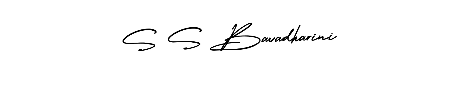 S S Bavadharini stylish signature style. Best Handwritten Sign (AmerikaSignatureDemo-Regular) for my name. Handwritten Signature Collection Ideas for my name S S Bavadharini. S S Bavadharini signature style 3 images and pictures png