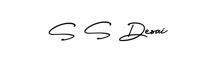 Create a beautiful signature design for name S S Desai. With this signature (AmerikaSignatureDemo-Regular) fonts, you can make a handwritten signature for free. S S Desai signature style 3 images and pictures png