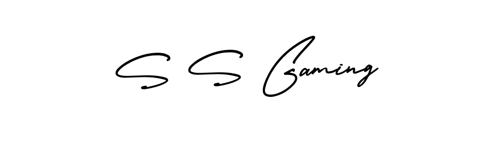 How to make S S Gaming name signature. Use AmerikaSignatureDemo-Regular style for creating short signs online. This is the latest handwritten sign. S S Gaming signature style 3 images and pictures png