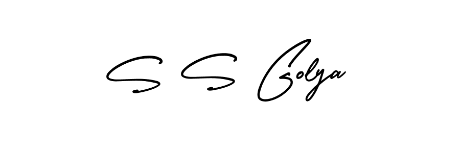 S S Golya stylish signature style. Best Handwritten Sign (AmerikaSignatureDemo-Regular) for my name. Handwritten Signature Collection Ideas for my name S S Golya. S S Golya signature style 3 images and pictures png