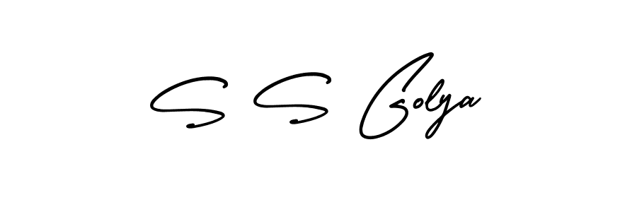 S S Golya stylish signature style. Best Handwritten Sign (AmerikaSignatureDemo-Regular) for my name. Handwritten Signature Collection Ideas for my name S S Golya. S S Golya signature style 3 images and pictures png