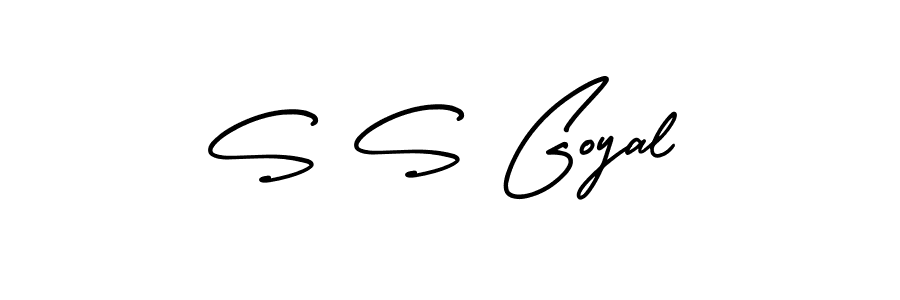 How to make S S Goyal name signature. Use AmerikaSignatureDemo-Regular style for creating short signs online. This is the latest handwritten sign. S S Goyal signature style 3 images and pictures png