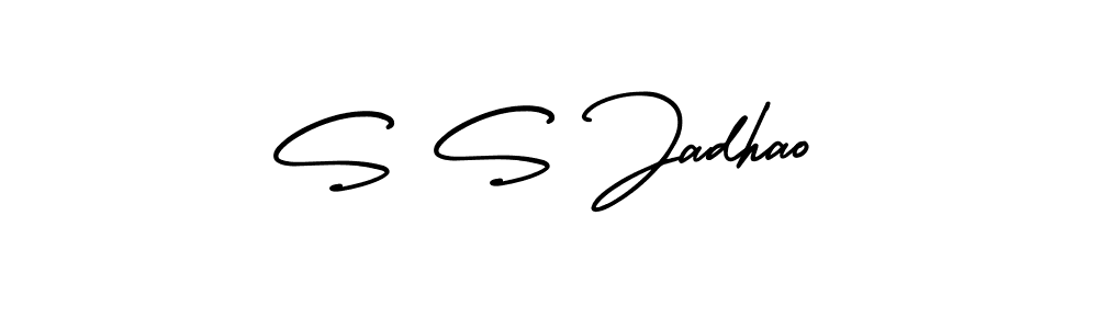 How to make S S Jadhao name signature. Use AmerikaSignatureDemo-Regular style for creating short signs online. This is the latest handwritten sign. S S Jadhao signature style 3 images and pictures png