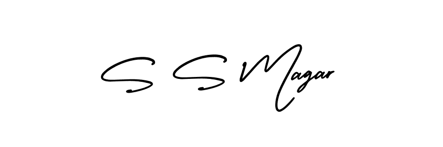 Use a signature maker to create a handwritten signature online. With this signature software, you can design (AmerikaSignatureDemo-Regular) your own signature for name S S Magar. S S Magar signature style 3 images and pictures png