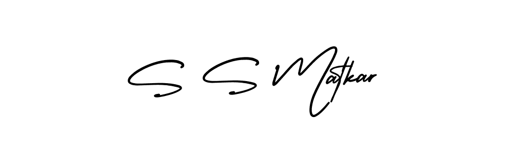 Design your own signature with our free online signature maker. With this signature software, you can create a handwritten (AmerikaSignatureDemo-Regular) signature for name S S Matkar. S S Matkar signature style 3 images and pictures png