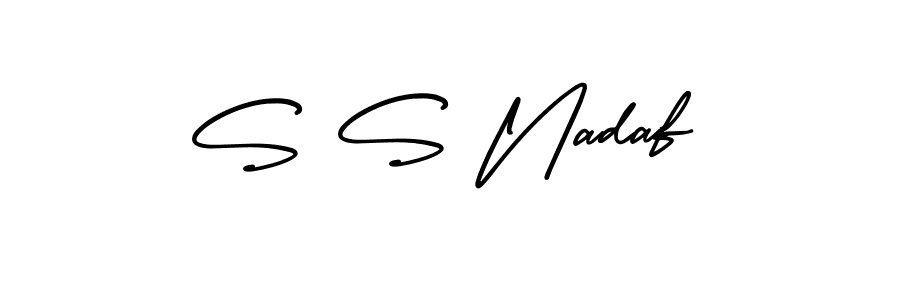 Use a signature maker to create a handwritten signature online. With this signature software, you can design (AmerikaSignatureDemo-Regular) your own signature for name S S Nadaf. S S Nadaf signature style 3 images and pictures png