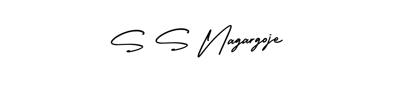 This is the best signature style for the S S Nagargoje name. Also you like these signature font (AmerikaSignatureDemo-Regular). Mix name signature. S S Nagargoje signature style 3 images and pictures png