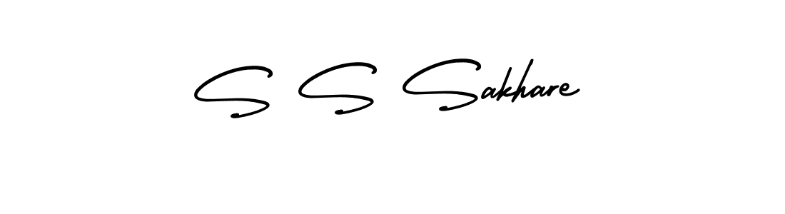 How to make S S Sakhare name signature. Use AmerikaSignatureDemo-Regular style for creating short signs online. This is the latest handwritten sign. S S Sakhare signature style 3 images and pictures png