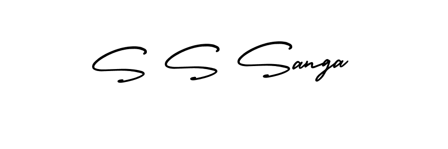 Create a beautiful signature design for name S S Sanga. With this signature (AmerikaSignatureDemo-Regular) fonts, you can make a handwritten signature for free. S S Sanga signature style 3 images and pictures png