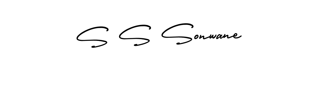 Make a beautiful signature design for name S S Sonwane. With this signature (AmerikaSignatureDemo-Regular) style, you can create a handwritten signature for free. S S Sonwane signature style 3 images and pictures png