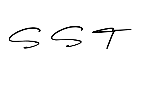 You should practise on your own different ways (AmerikaSignatureDemo-Regular) to write your name (S S T) in signature. don't let someone else do it for you. S S T signature style 3 images and pictures png