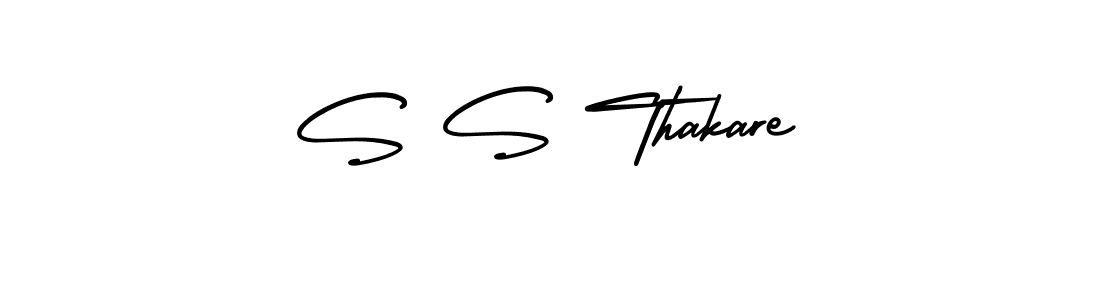 Use a signature maker to create a handwritten signature online. With this signature software, you can design (AmerikaSignatureDemo-Regular) your own signature for name S S Thakare. S S Thakare signature style 3 images and pictures png