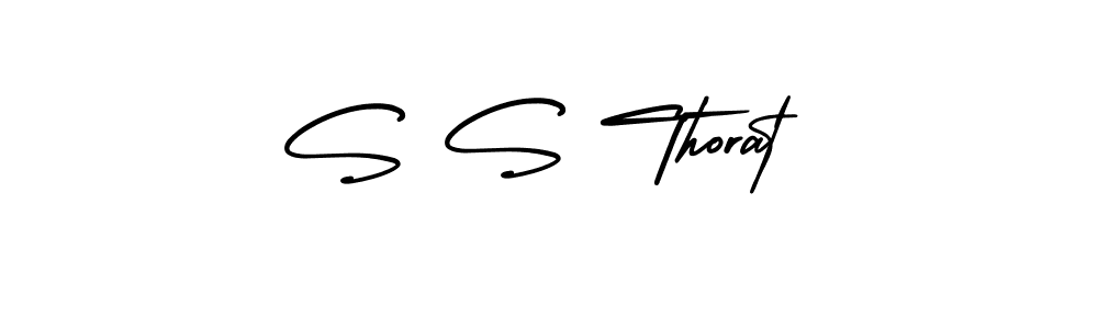 Make a beautiful signature design for name S S Thorat. With this signature (AmerikaSignatureDemo-Regular) style, you can create a handwritten signature for free. S S Thorat signature style 3 images and pictures png