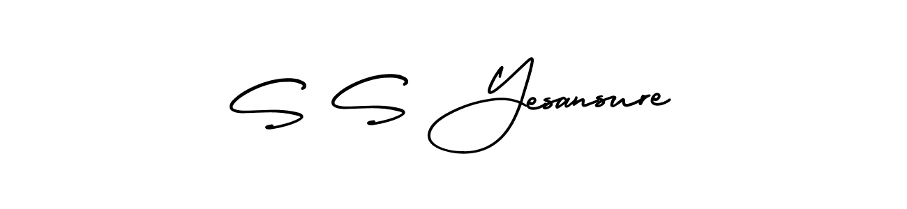 Similarly AmerikaSignatureDemo-Regular is the best handwritten signature design. Signature creator online .You can use it as an online autograph creator for name S S Yesansure. S S Yesansure signature style 3 images and pictures png
