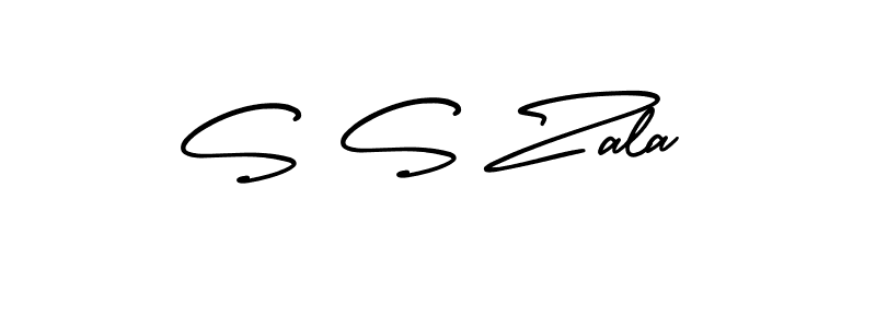 Also You can easily find your signature by using the search form. We will create S S Zala name handwritten signature images for you free of cost using AmerikaSignatureDemo-Regular sign style. S S Zala signature style 3 images and pictures png