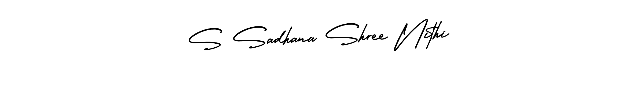 Similarly AmerikaSignatureDemo-Regular is the best handwritten signature design. Signature creator online .You can use it as an online autograph creator for name S Sadhana Shree Nithi. S Sadhana Shree Nithi signature style 3 images and pictures png