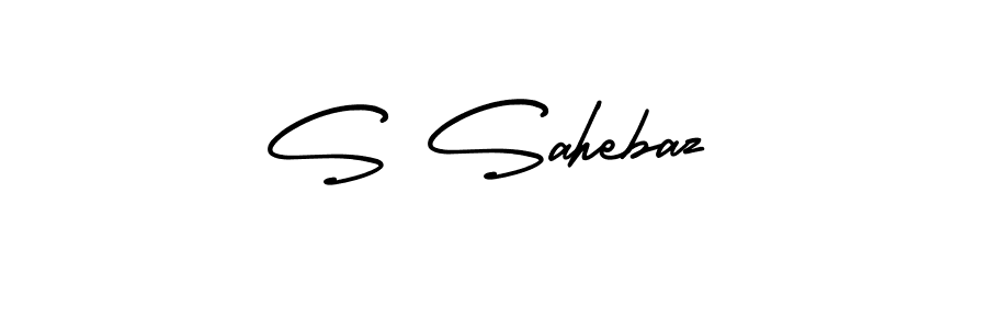 Also You can easily find your signature by using the search form. We will create S Sahebaz name handwritten signature images for you free of cost using AmerikaSignatureDemo-Regular sign style. S Sahebaz signature style 3 images and pictures png