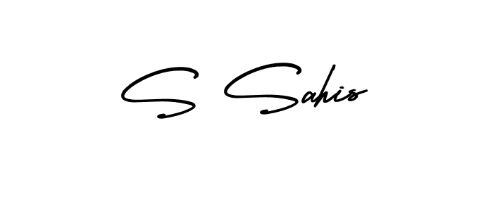 S Sahis stylish signature style. Best Handwritten Sign (AmerikaSignatureDemo-Regular) for my name. Handwritten Signature Collection Ideas for my name S Sahis. S Sahis signature style 3 images and pictures png