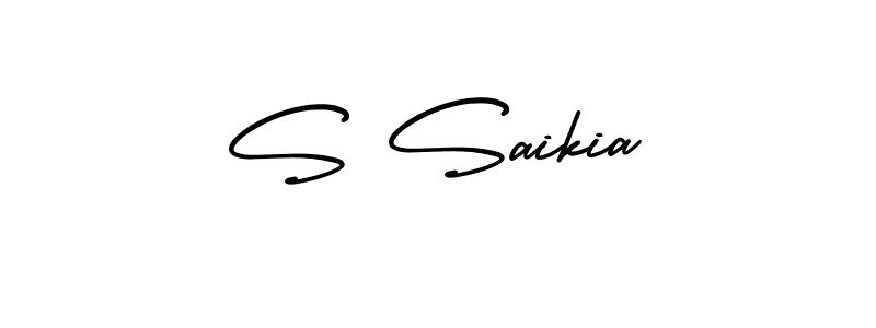 Also You can easily find your signature by using the search form. We will create S Saikia name handwritten signature images for you free of cost using AmerikaSignatureDemo-Regular sign style. S Saikia signature style 3 images and pictures png