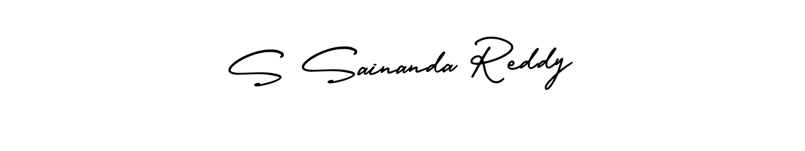 This is the best signature style for the S Sainanda Reddy name. Also you like these signature font (AmerikaSignatureDemo-Regular). Mix name signature. S Sainanda Reddy signature style 3 images and pictures png