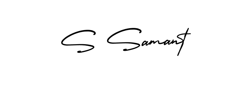 S Samant stylish signature style. Best Handwritten Sign (AmerikaSignatureDemo-Regular) for my name. Handwritten Signature Collection Ideas for my name S Samant. S Samant signature style 3 images and pictures png