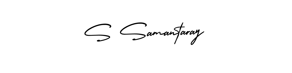 This is the best signature style for the S Samantaray name. Also you like these signature font (AmerikaSignatureDemo-Regular). Mix name signature. S Samantaray signature style 3 images and pictures png
