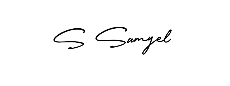 How to make S Samyel signature? AmerikaSignatureDemo-Regular is a professional autograph style. Create handwritten signature for S Samyel name. S Samyel signature style 3 images and pictures png