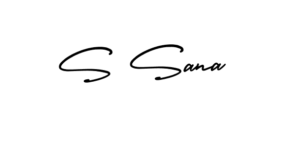 Design your own signature with our free online signature maker. With this signature software, you can create a handwritten (AmerikaSignatureDemo-Regular) signature for name S Sana. S Sana signature style 3 images and pictures png