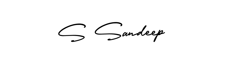 This is the best signature style for the S Sandeep name. Also you like these signature font (AmerikaSignatureDemo-Regular). Mix name signature. S Sandeep signature style 3 images and pictures png