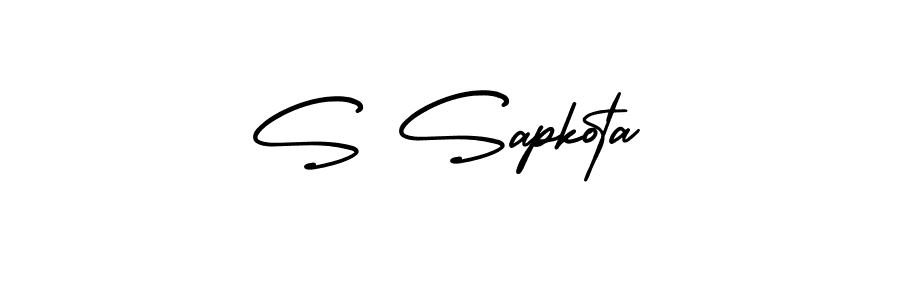 You should practise on your own different ways (AmerikaSignatureDemo-Regular) to write your name (S Sapkota) in signature. don't let someone else do it for you. S Sapkota signature style 3 images and pictures png