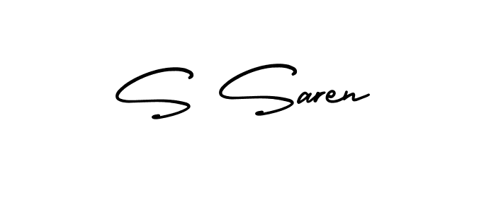 Use a signature maker to create a handwritten signature online. With this signature software, you can design (AmerikaSignatureDemo-Regular) your own signature for name S Saren. S Saren signature style 3 images and pictures png